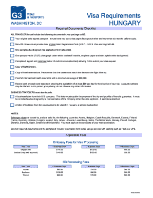 Visa Application Form Hungary