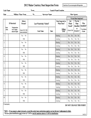 Marine Survey Checklist PDF  Form