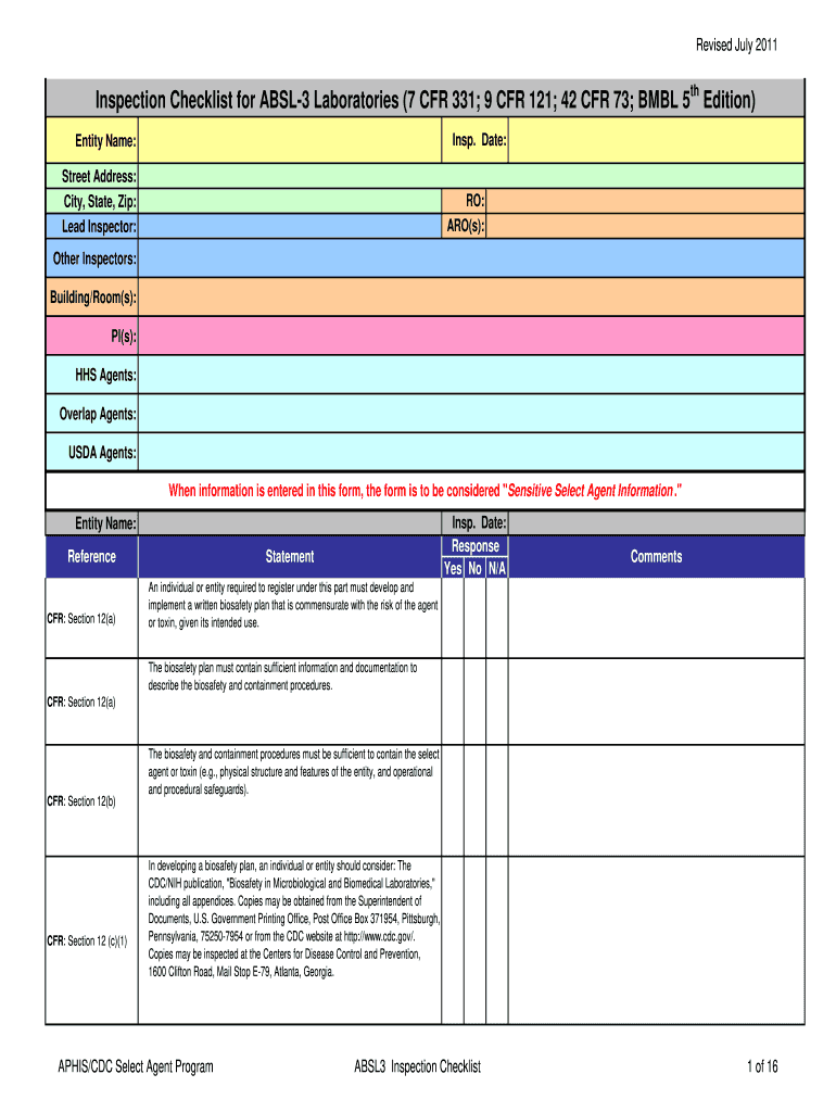  Absl3 Checklist 2011-2024