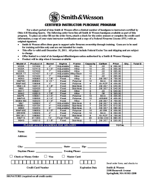 Smith and Wesson Nra Instructor Discount  Form