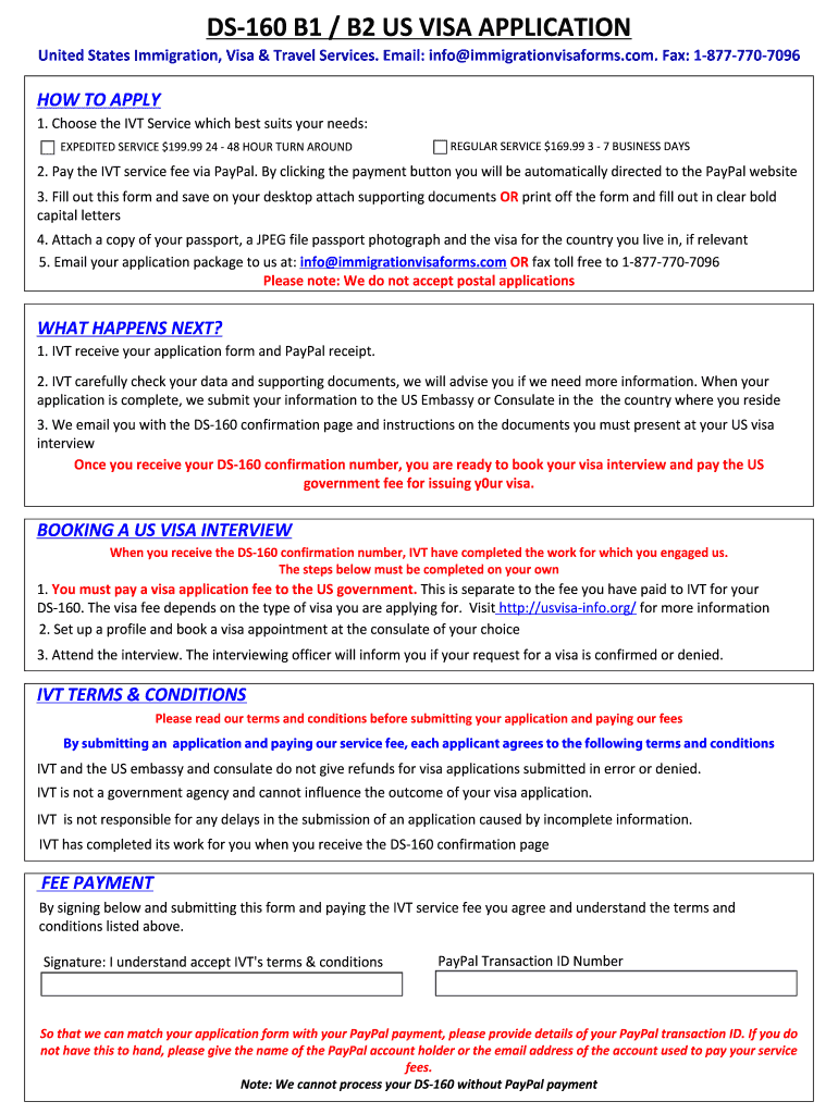 Ds 160 Blank Form Download PDF