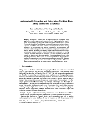Automatically Mapping and Integrating Multiple Data Entry Forms