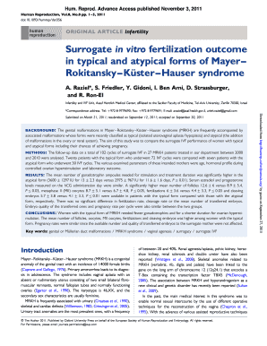 Surrogate in Vitro Fertilization Outcome in Typical and Atypical Forms of Humrep Oxfordjournals