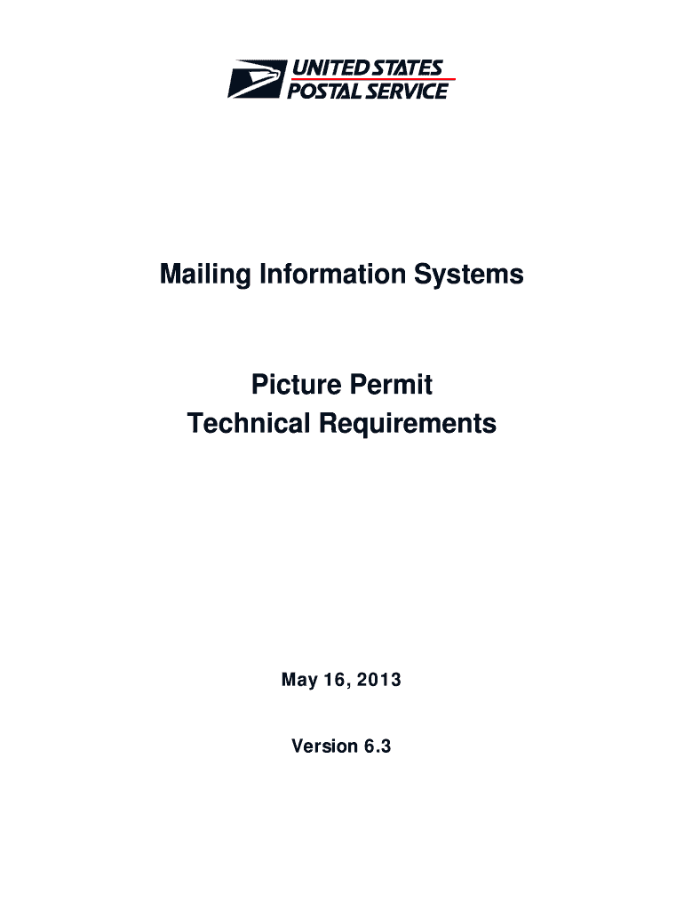 Mailing Information Systems Picture Permit Technical Requirements Ribbs Usps