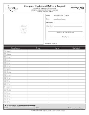 MCPS Form 234 5