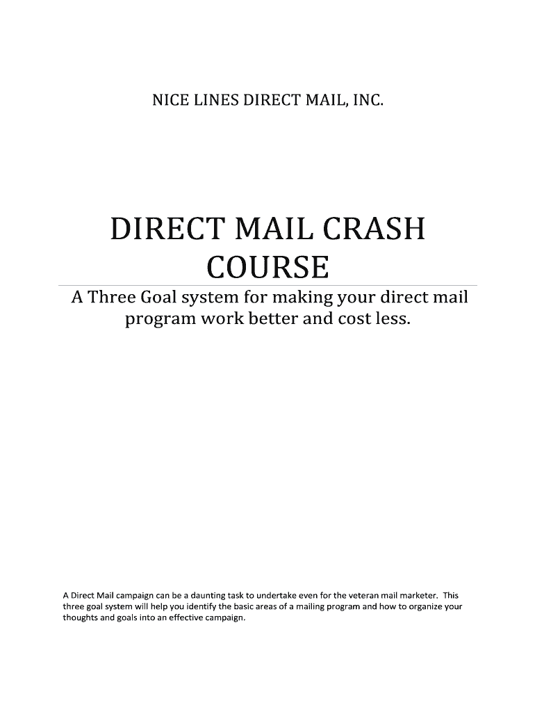 DIRECT MAIL CRASH COURSE Nice Lines Direct Mail  Form