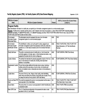 FRS Air Facility System US Environmental Protection Agency Epa  Form