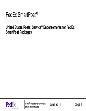 United States Postal Service Endorsements for FedEx  Form
