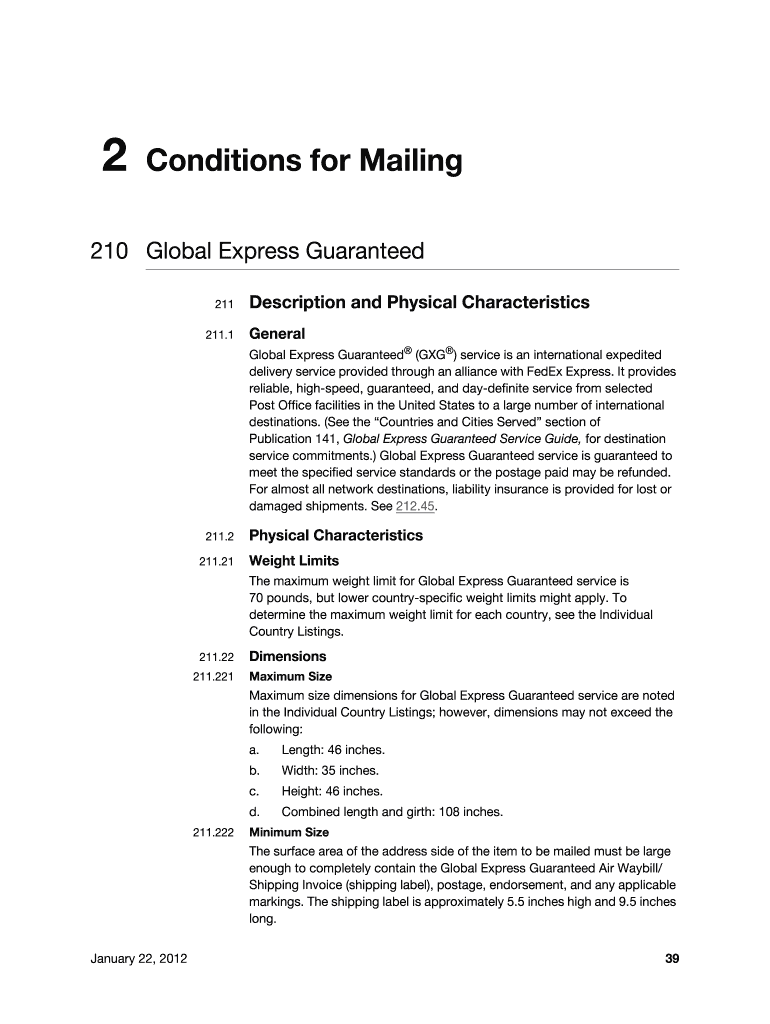 IMM Ch 2 Conditions for Mailing USPS Com Pe Usps  Form