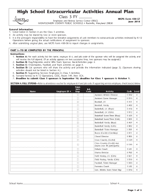 MCS Form 430 57 High School Extracurricular Activities Annual Plan