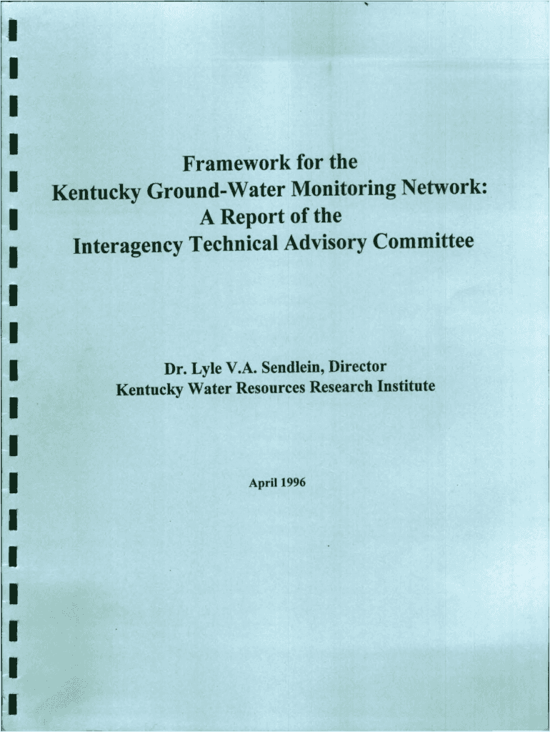A National Framework for Ground Water Monitoring in the  Form