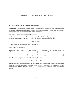 Lecture 17 Exterior Forms on R Math Cornell
