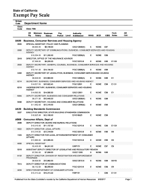 Exempt Pay Scale  Form