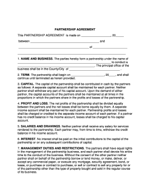 Partnership Agreement Form