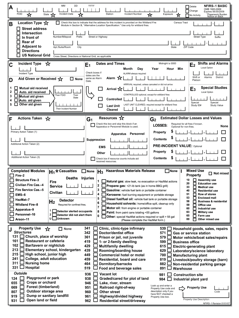  Blank Nfirs Forms Printable 2007-2024