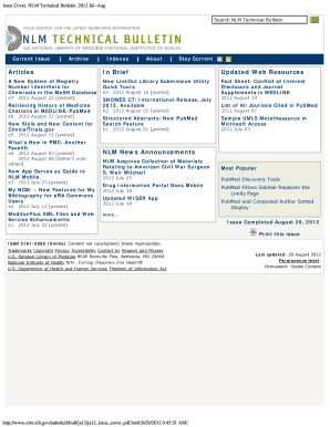 NLM Technical Bulletin, July August National Library of Nlm Nih  Form