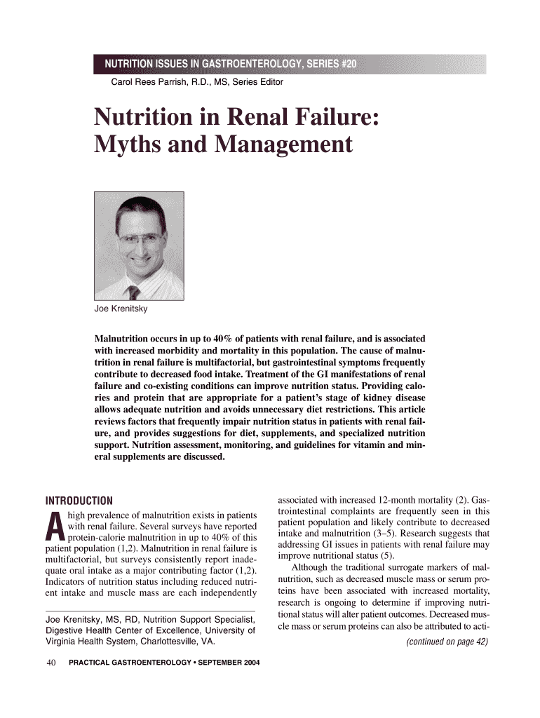 NUTRITION ISSUES in GASTROENTEROLOGY, SERIES #20  Form