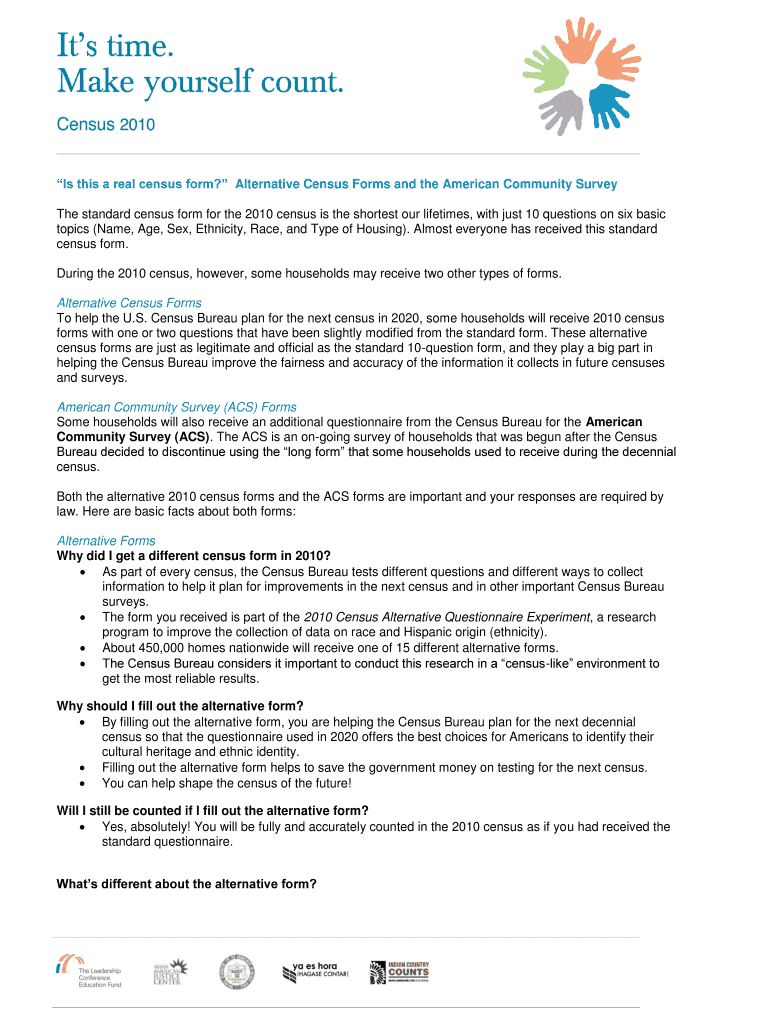 Alternative Census Forms and the American Community Survey Protectcivilrights