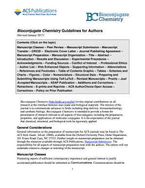 Bioconjugate Chemistry Guidelines for Authors  Form