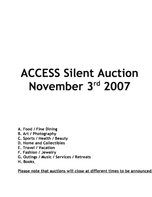 Access Auction List American Chinese Christian Educational and  Form