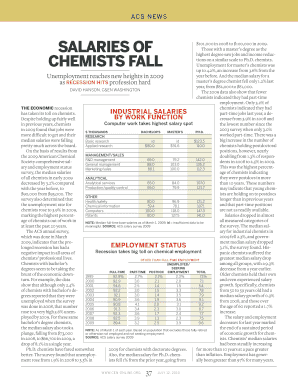 Salaries of Chemists Fall American Chemical Society  Form
