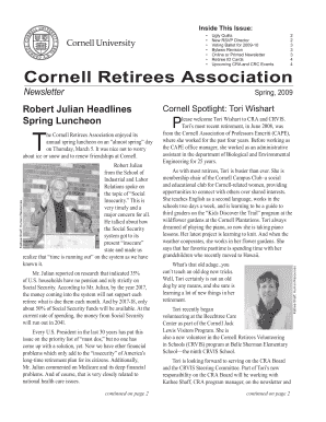 Cornell Retirees Association Office of Human Resources Cornell Hr Cornell  Form
