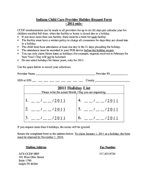 Holiday Request Form DOC