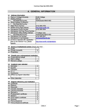 CDS Smith Report 04 Smith College Smith  Form