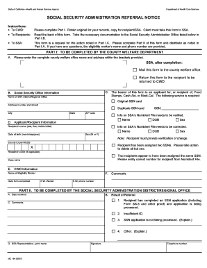 Social Security Referral Form