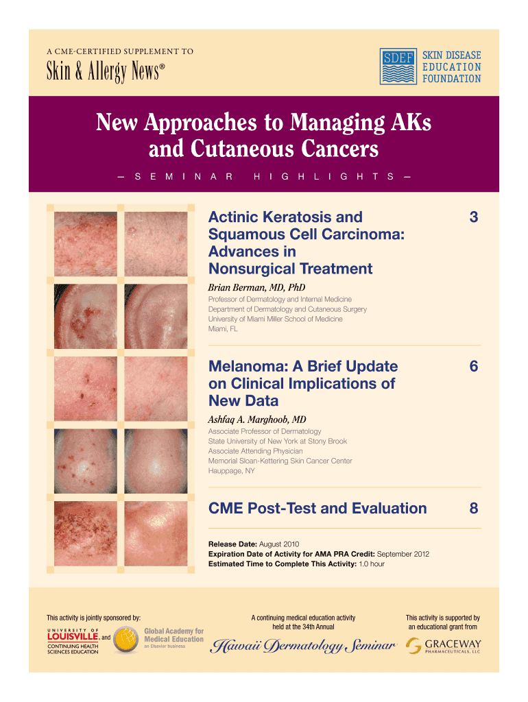 Actinic Keratosis and Squamous Cell Carcinoma Global Academy  Form