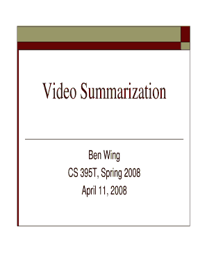 Video Summarization  Form