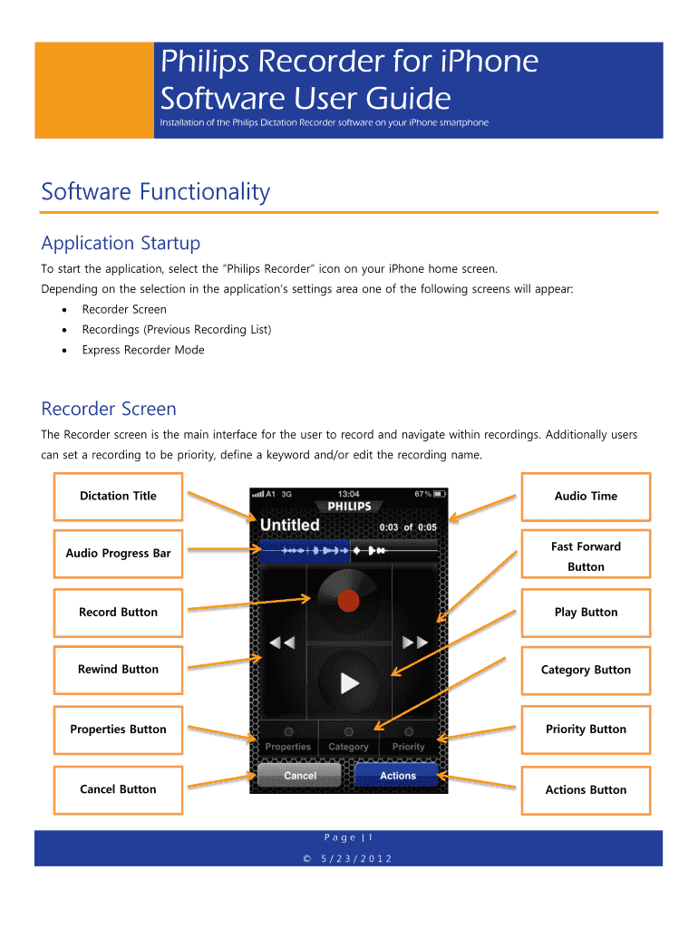Philips Recorder for iPhone  Form