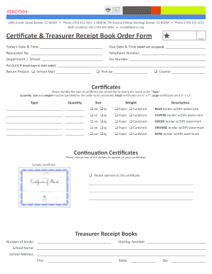 PDF Printable Receipt Book Template  Form