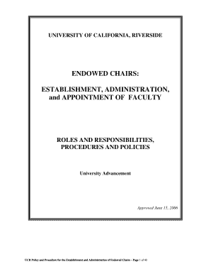 ENDOWED CHAIRS UC Riverside Academic Senate University of  Form