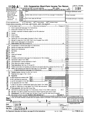 1120 a Irs  Form
