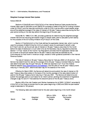 Weighted Average Interest Rate Update  Form