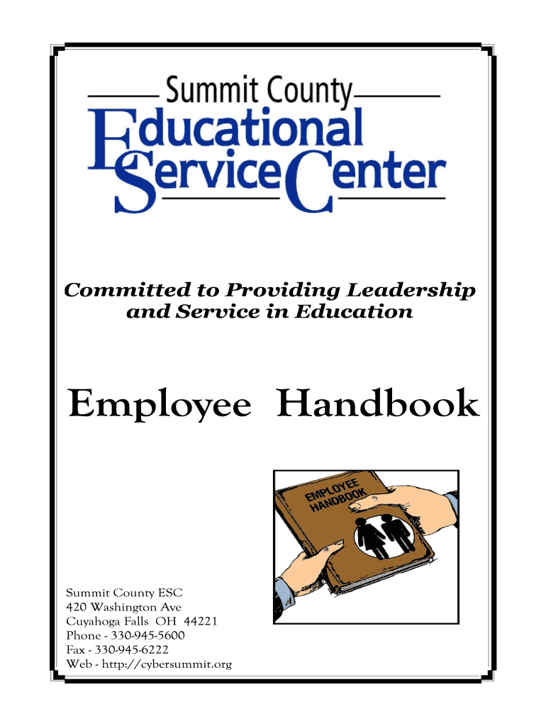 Handbook Read Only Summit County ESC Cybersummit  Form