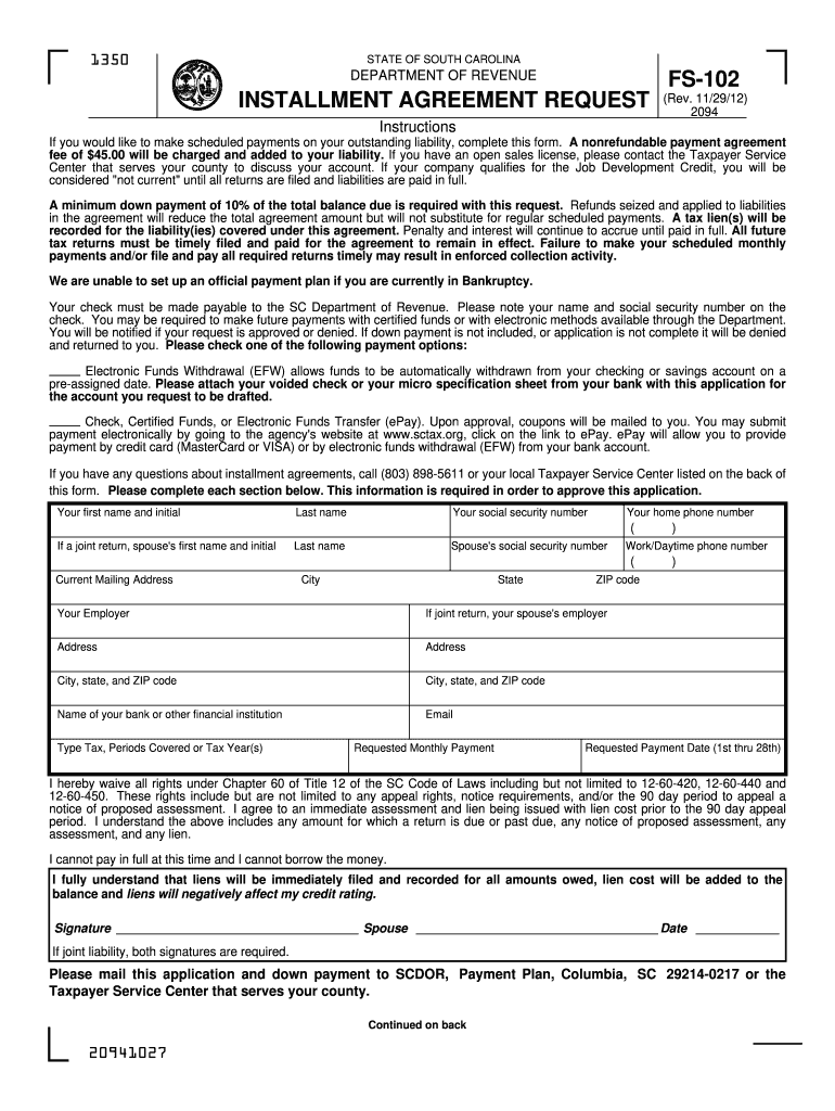  Sc Dor Form Fs 102 2019