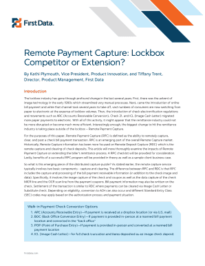 Remote Payment Capture Lockbox  Form