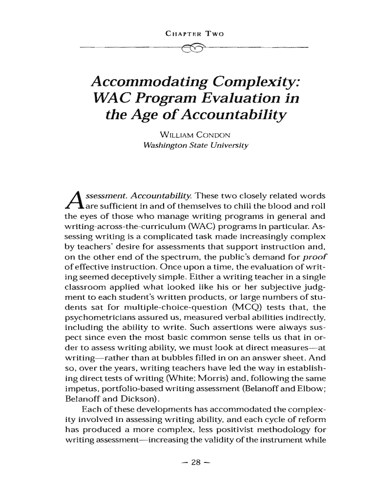 Accommodating Complexity  Form