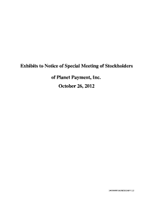 Of Planet Payment, Inc  Form