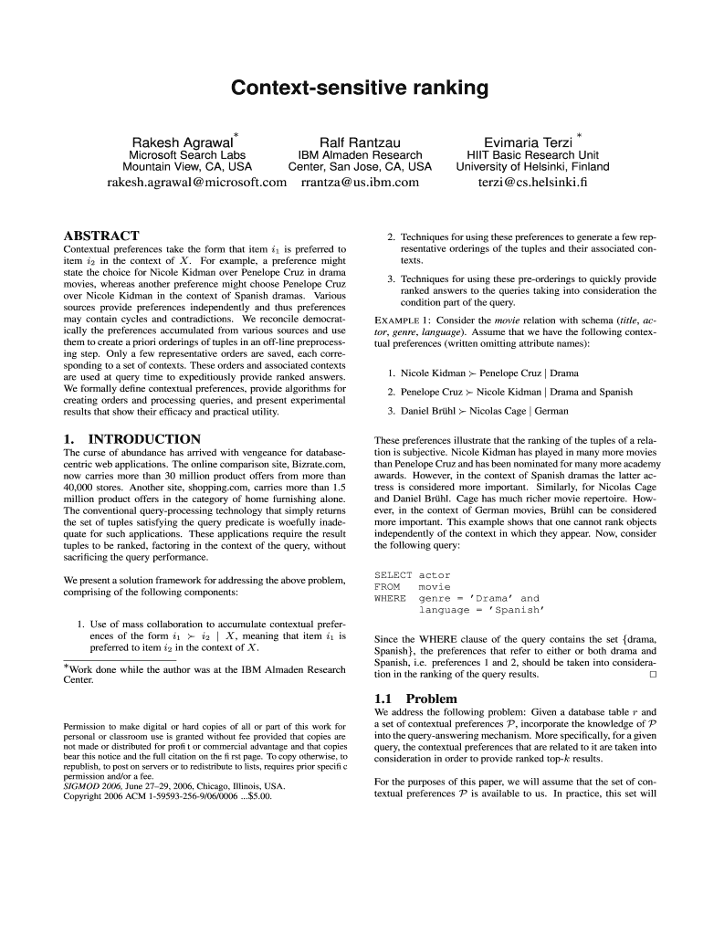 Rakesh AgrawalUW Madison Computer Sciences Department  Form