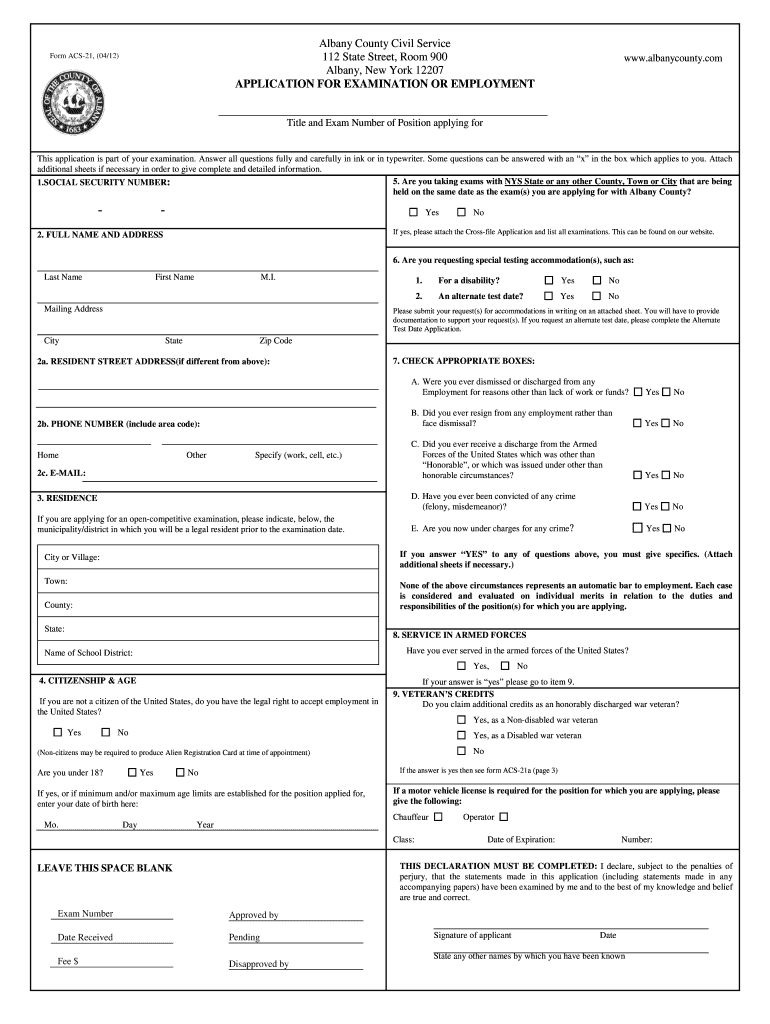  Acs 21 Form 2012