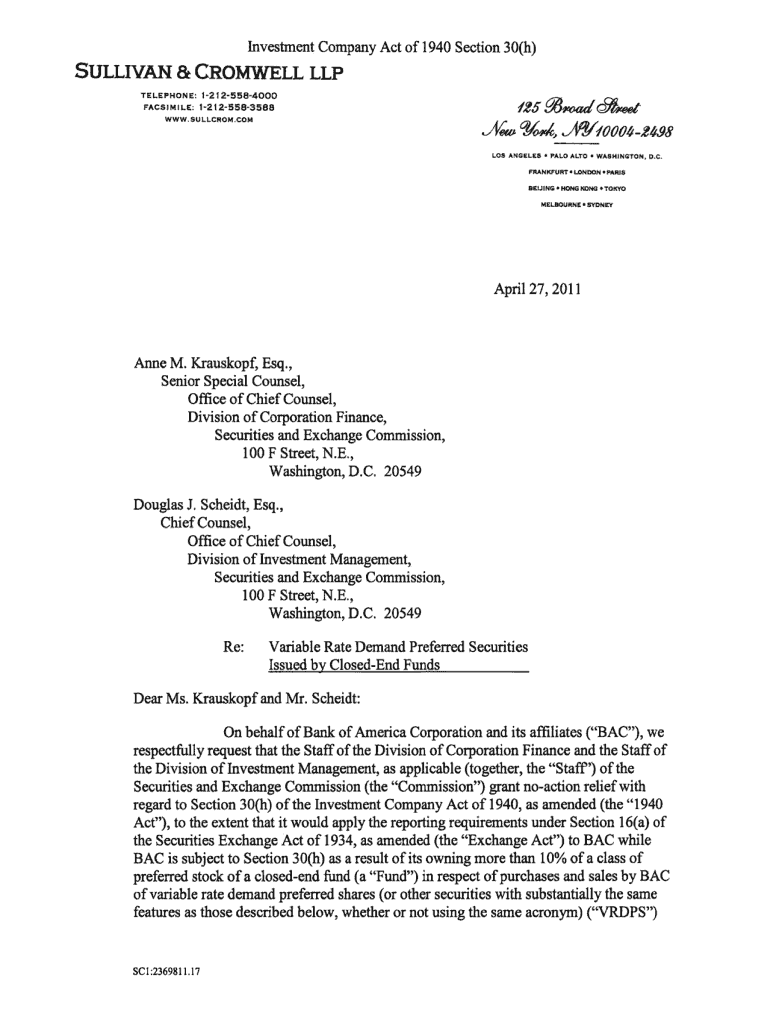 Investment Company Act of 1940 Section 30h  Form