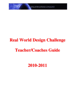 Real World Design Challenge TeacherCoaches Guide  Form