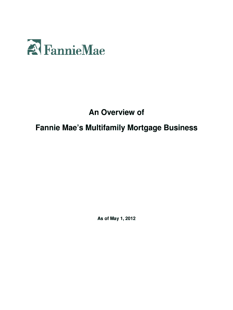 Fannie Maes Multifamily Mortgage Business  Form