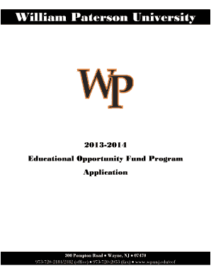 William Paterson Eof  Form