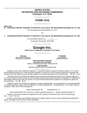 At April 19, , There Were 259,960,162 Shares of Googles Class a Common Stock Outstanding and 66,046,275  Form