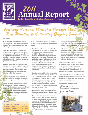 Annual Report Harbor House  Form