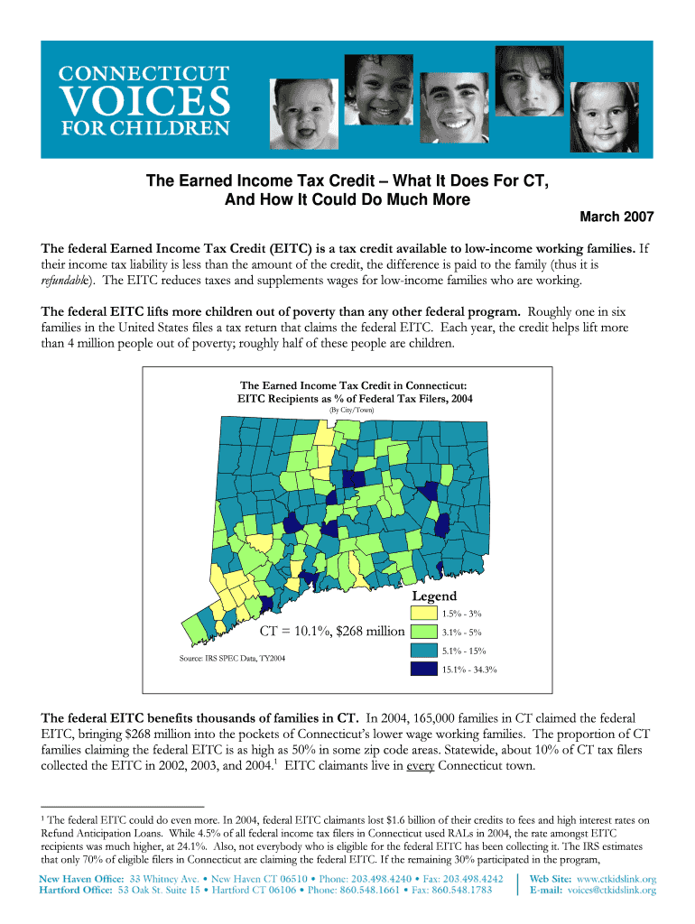 The Earned Income Tax Credit What it Does for CT, and How it Could Do Much More Ctvoices  Form